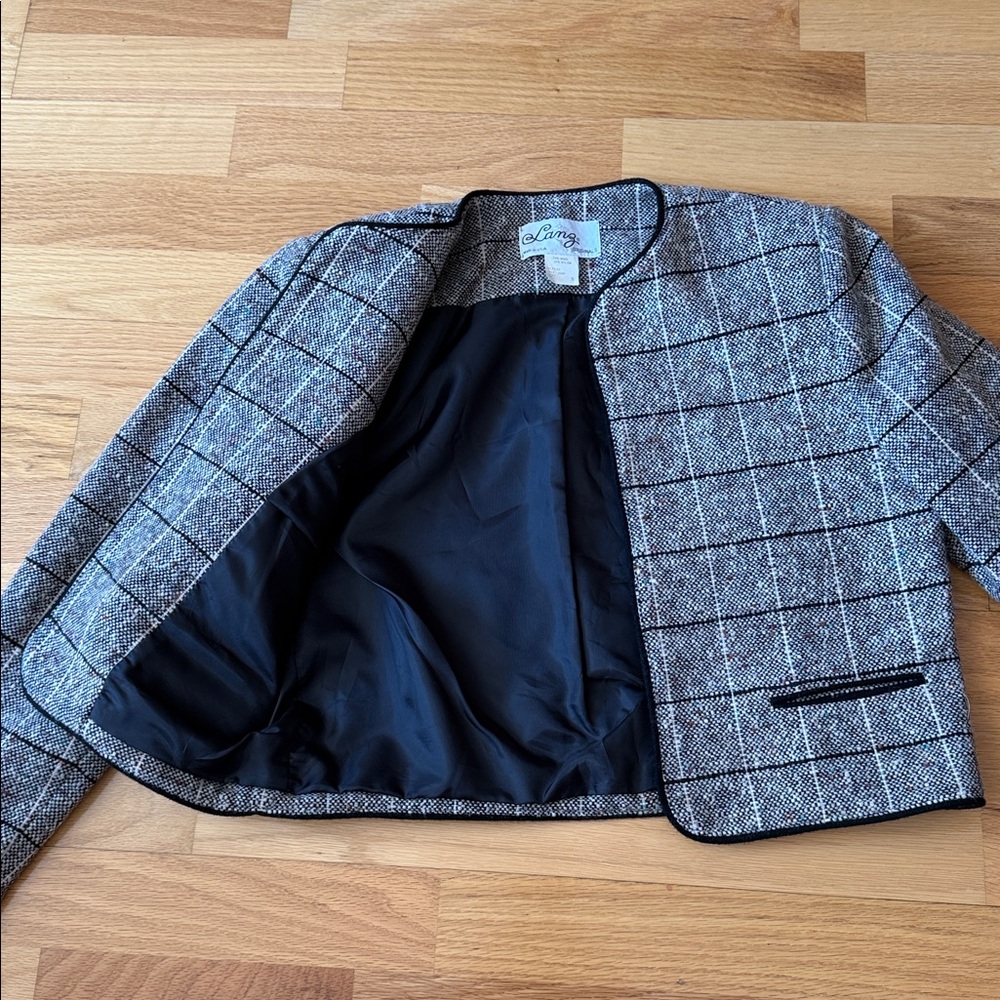 📍FIRM📍Vintage Tweed Dress Set Plaid wool - Picture 9 of 16